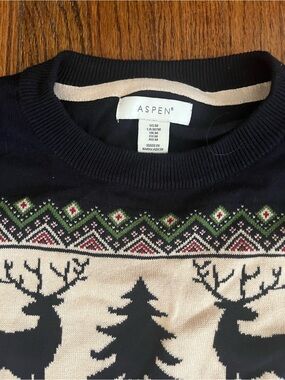 Men’s Navy Reindeer Fair Isle Sweater